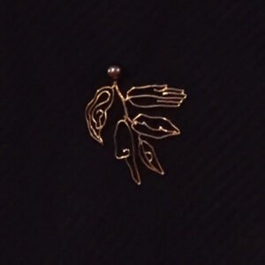 Unique Custom Made Hand Crafted Contemporary Design Sterling Silver or Gold & Pearl Brooch Pin