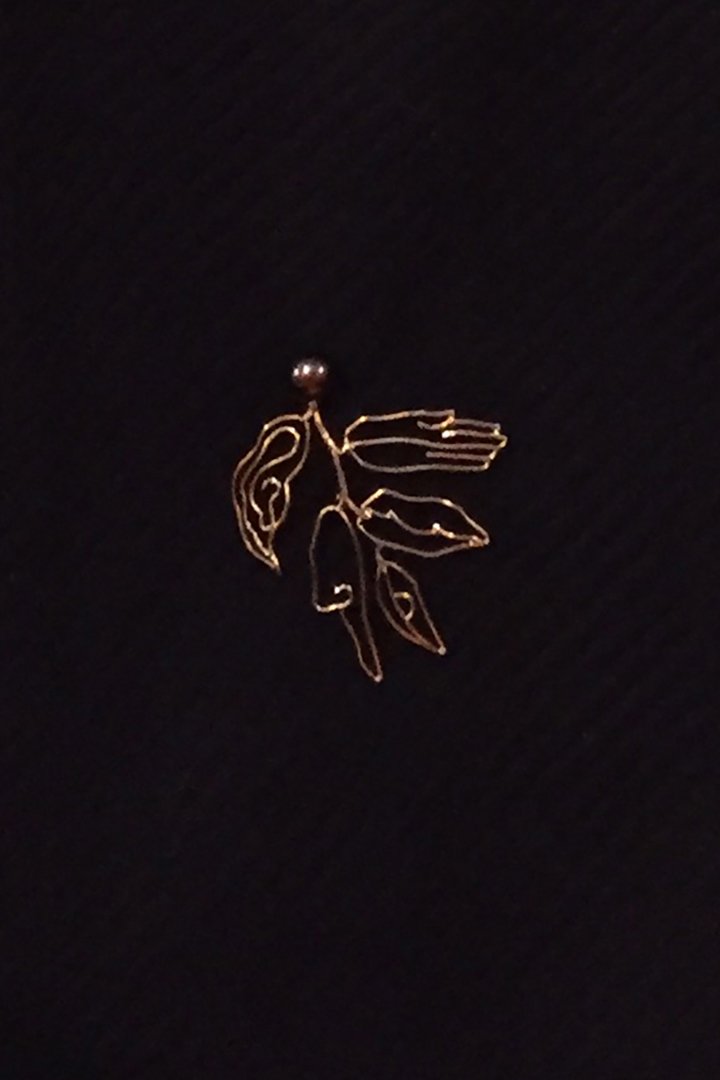 Unique Custom Made Hand Crafted Contemporary Design Sterling Silver or Gold & Pearl Brooch Pin