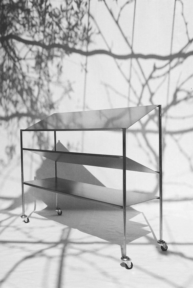 Minimalist-Stainless-Steel-Bookshelves-Display-and-books Contemporary Minimalist Design Stainless Steel Metal Bookshelf on wheels