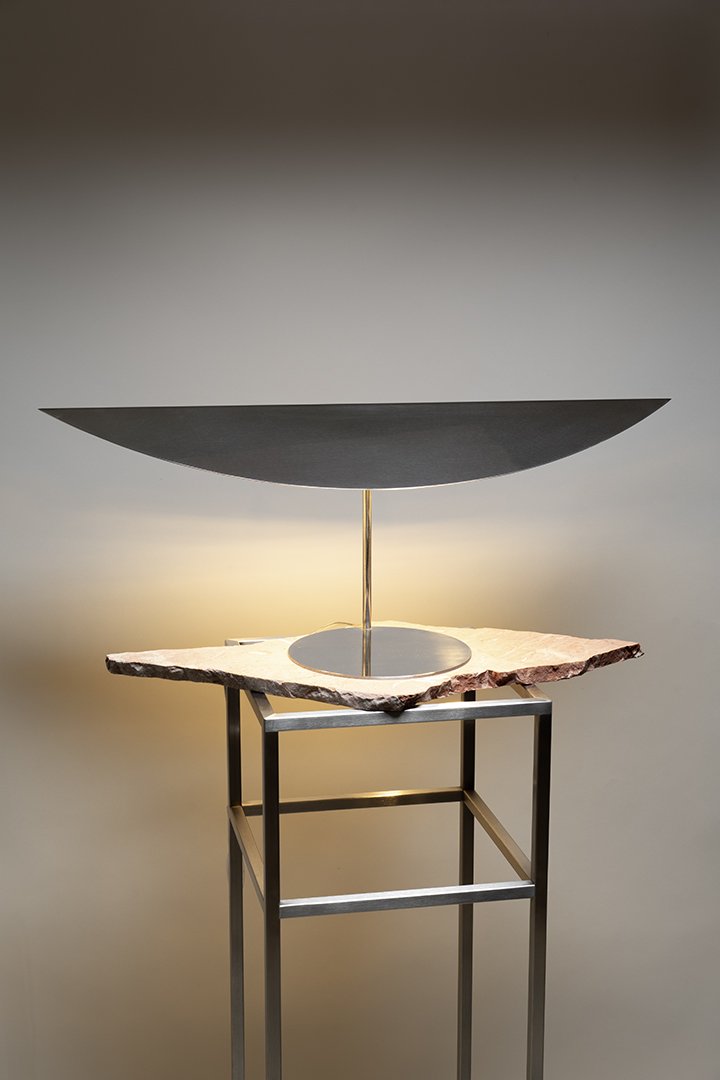 Contemporary Design Mirror Polish Stainless Steel Desk Lamp Metal Lighting