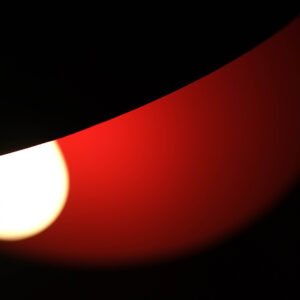 Red Color Stainless Steel Metal Hanging Lamp in Red Color and Brushed Stainless Finish