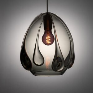 Mouth Blown Glass Pendant Light Grey