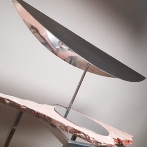 Mirror Polish Stainless Steel Desk Lamp Metal Lighting