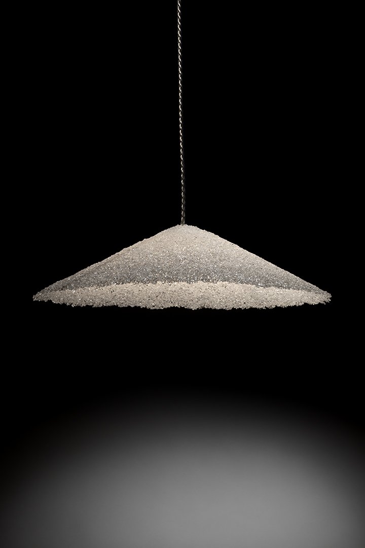 Pate De Verre Glass Cone Lamp