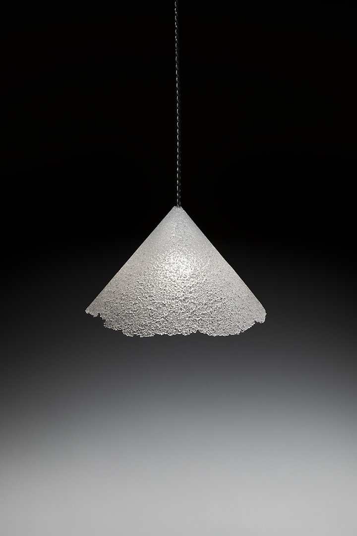 Hand-made-glass-cone-pendant-lamp-detail Hand made glass cone pendant lamp