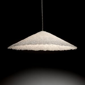 Sculptural Pate De Verre Glass Cone Lamp