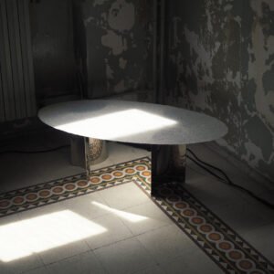 Sculptural handmade glass low table