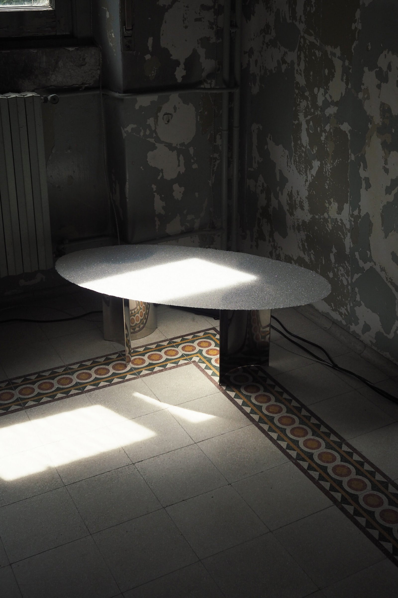 Sculptural handmade glass low table