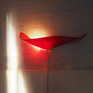 Sculptural red glass wall sconce lamp