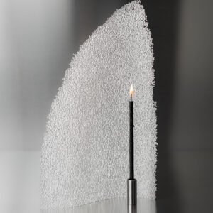 Pate-de-verre-glass-candle-holder Clear glass candleholder